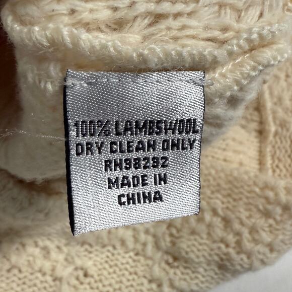 Tibi M Womens 100% Lamb Wool Sweater Dress Ruffle Hem Cream Vintage - Picture 8 of 8